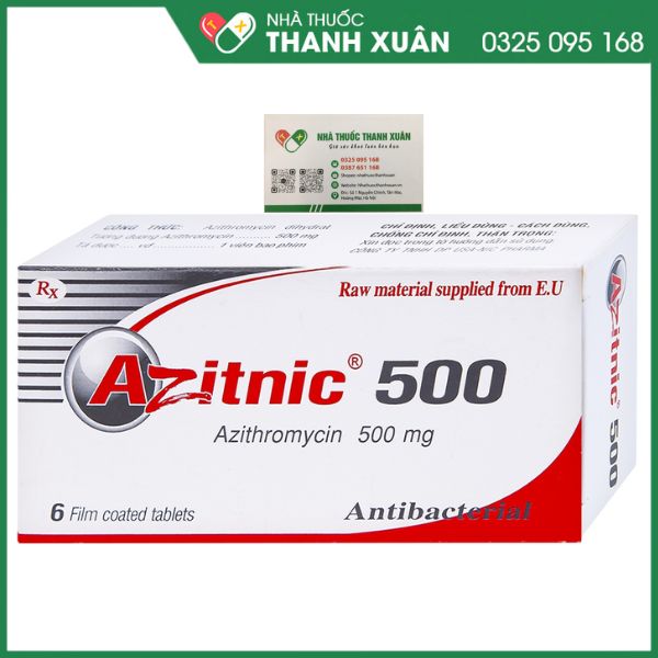 Azitnic 500 - Điều trị các nhiễm khuẩn đường hô hấp dưới